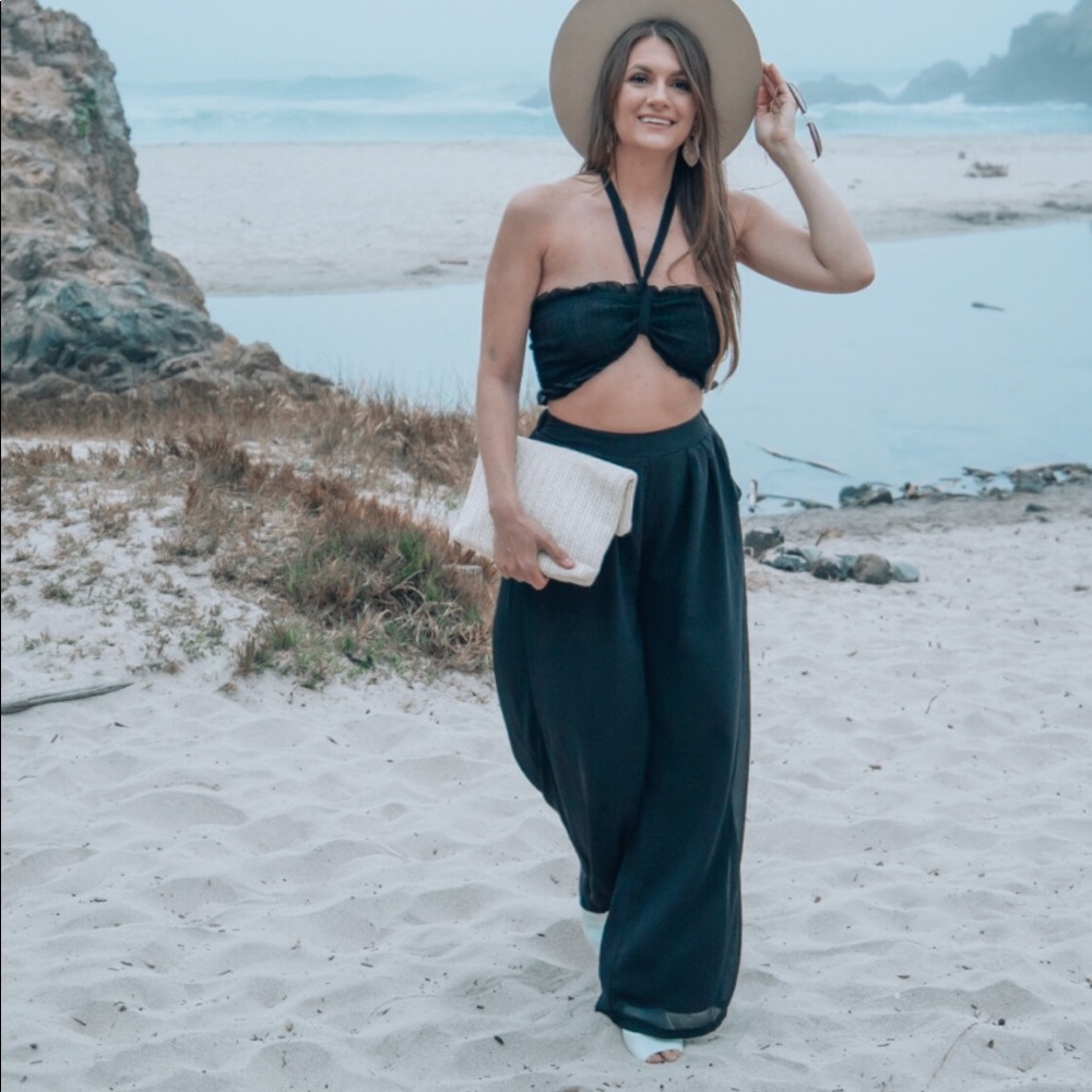 NWT Black strapless top and pants set - Picture 5 of 7
